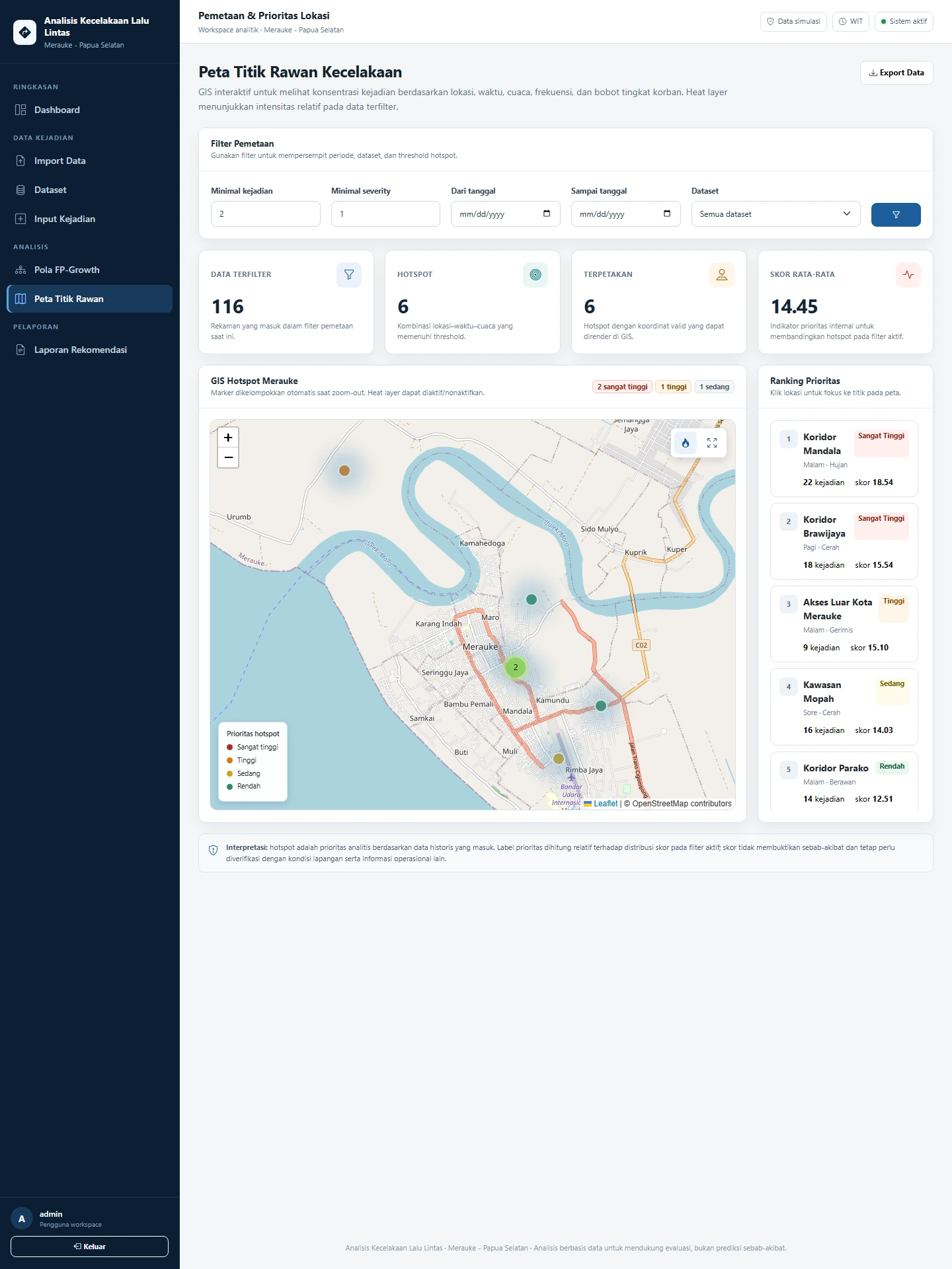 Preview of FP-Growth-Based Traffic Accident Analysis System