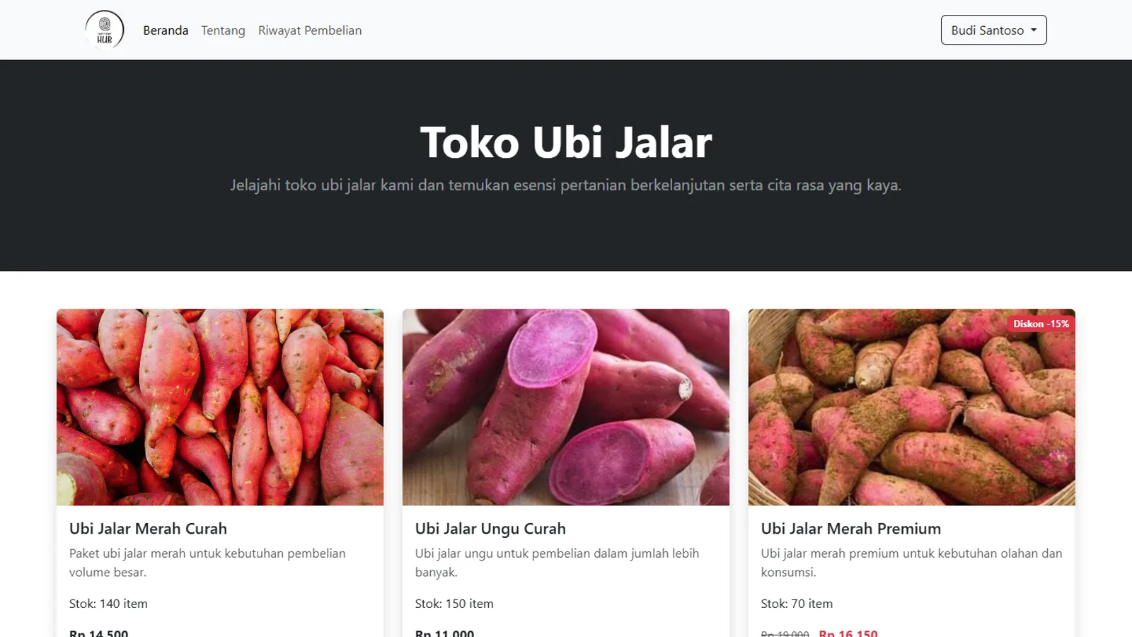 Pratinjau proyek CRM Ubi Jalar